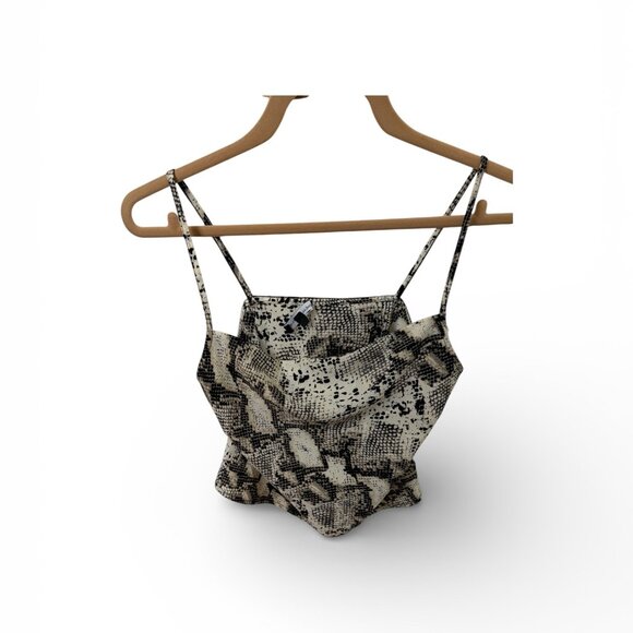 Kendall & Kylie Snakeskin Print Cami Cowl Neck Adjustable Straps Women's XS - Picture 2 of 5